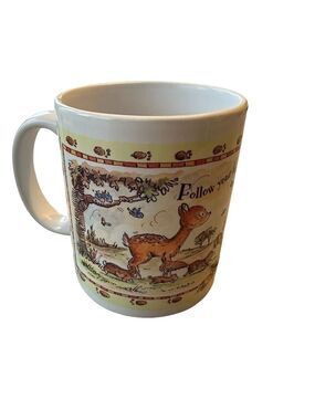 Leanin tree Vintage coffee mug Michael Abram’svfollow your heart animals 1997